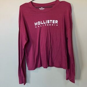 Hollister Women's Burgundy Long Sleeve Top